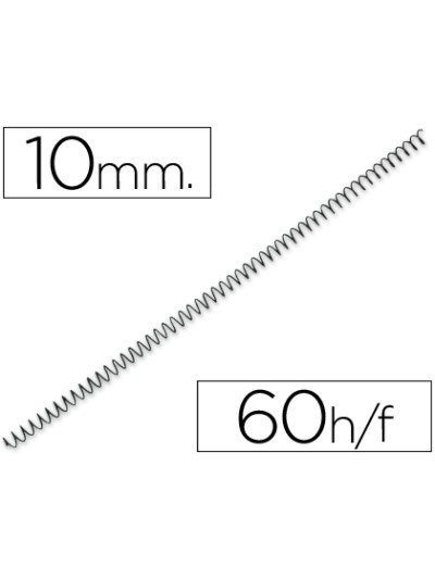 Espiral metalico q-connect 64 5:1 10 mm 1mm caja de 200 unidades