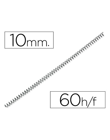 Espiral metalico q-connect 64 5:1 10 mm 1mm caja de 200 unidades