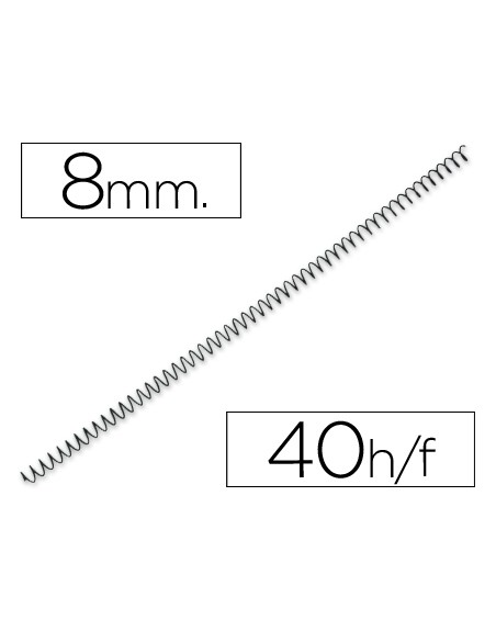 Espiral metalico q-connect 64 5:1 8mm 1mm caja de 200 unidades