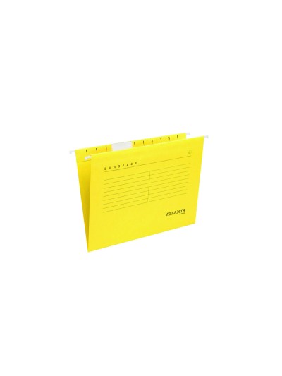 Carpeta colgante tarifold atlanta euroflex din a4 cartulina 100%reciclada fsc color amarillo caja de 25