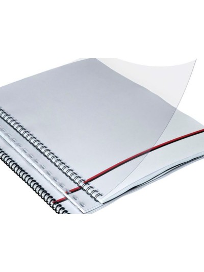 Tapa encuadernacion liderpapel polipropileno a4 0.5mm incolor translucidas paquete de 100 unidades