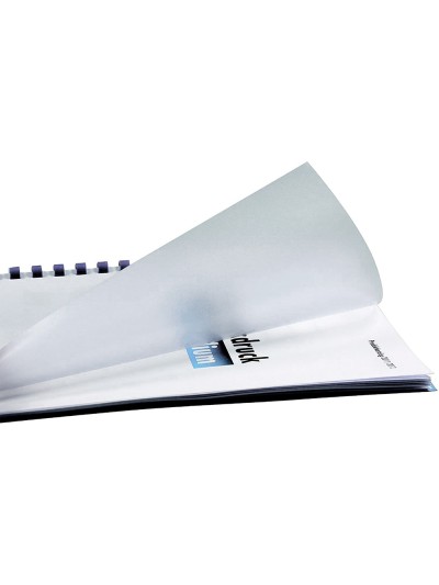 Tapa encuadernacion liderpapel polipropileno a4 0.8mm transparente paquete de 50 unidades