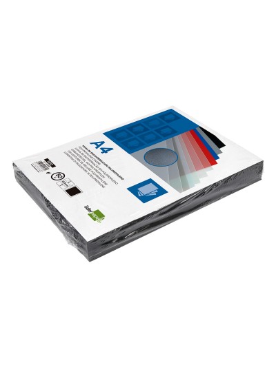 Tapa encuadernacion liderpapel polipropileno a4 0.8mm negro opaco paquete de 50 unidades