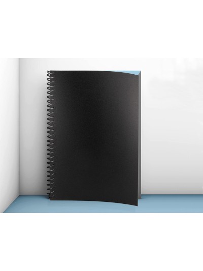 Tapa encuadernacion liderpapel polipropileno a4 0.8mm negro opaco paquete de 50 unidades