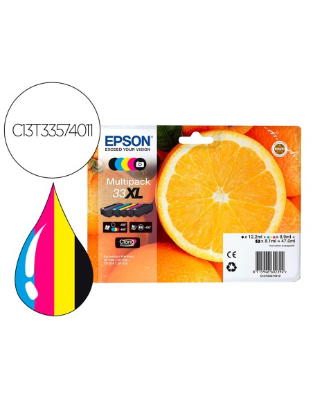 Ink-jet epson expression premium t3357 33xl xp-530 / xp-630 / xp-640 / xp-830 / xp-900 multipack 5 colores