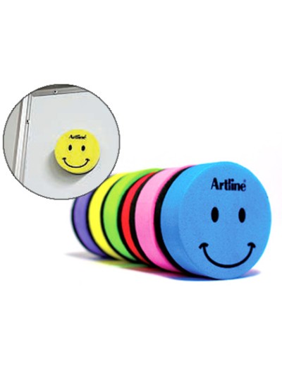 Borrador artline pizarra blanca redondo magnetico cara smiley colores surtidos