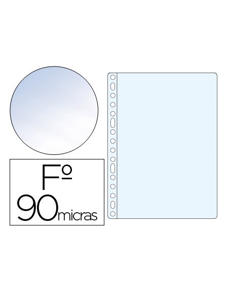Funda multitaladro saro folio 90 mc pvc cristal caja de 100 unidades