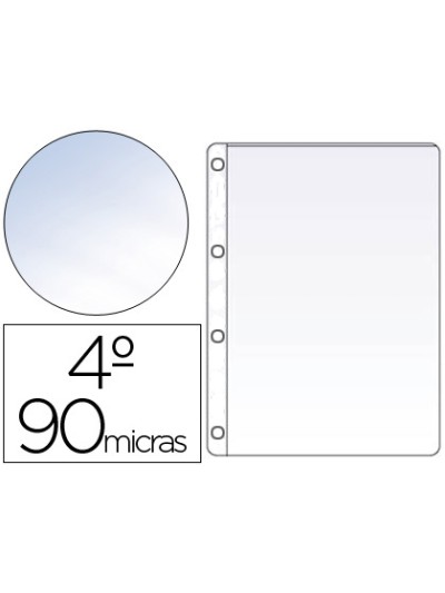 Funda saro pvc cuarto cuatro taladros 90 mc cristal caja de 100 unidades