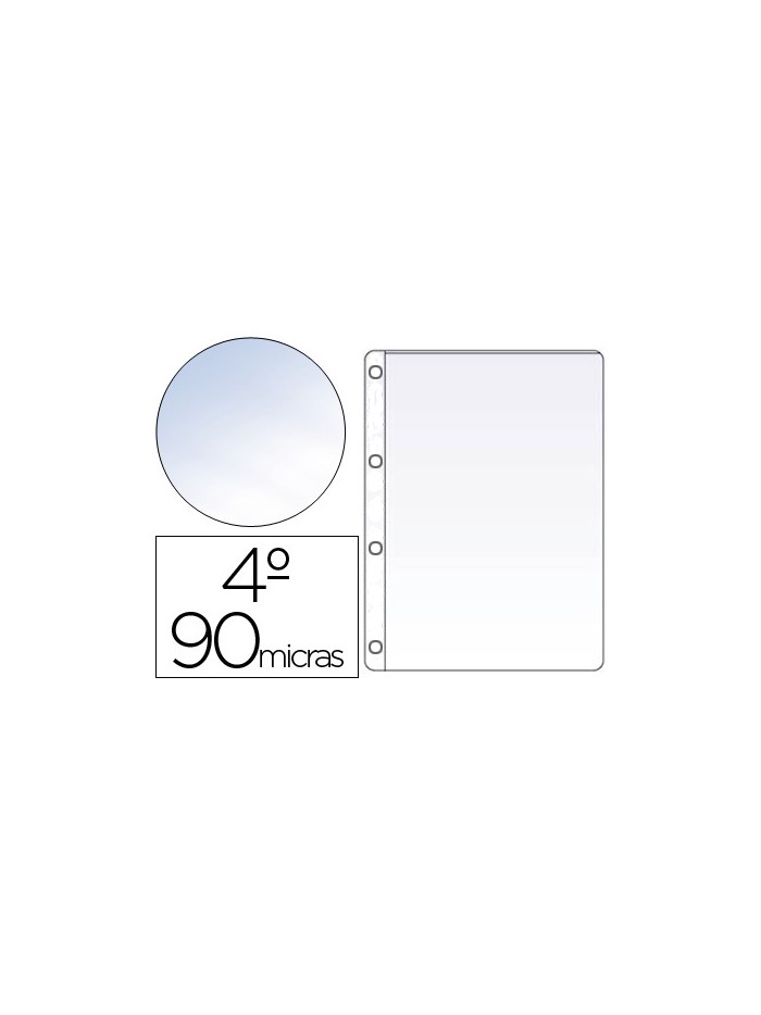 Funda saro pvc cuarto cuatro taladros 90 mc cristal caja de 100 unidades Funda saro pvc cuarto cuatro taladros 90 mc cristal caja de 100 unidades
