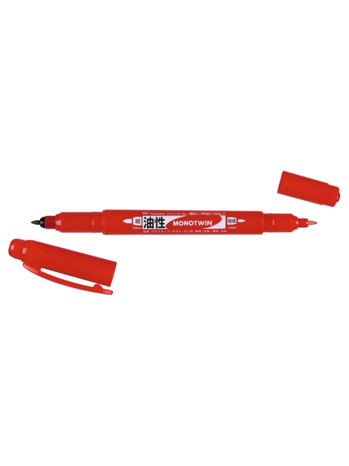 Rotulador tombow mono twin permanente doble punta fina y gruesa color rojo Rotulador tombow mono twin permanente doble punta fina y gruesa color rojo