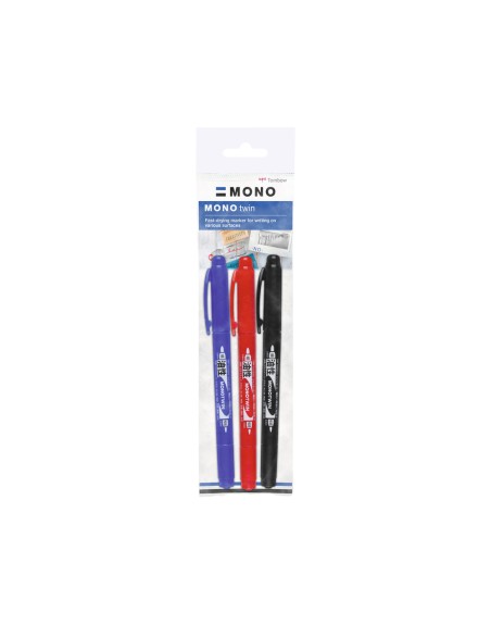 Rotulador tombow mono twin permanente doble punta fina y gruesa color negro