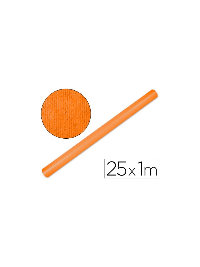 Papel kraft liderpapel naranja fuerte rollo 25x1 mt Papel kraft liderpapel naranja fuerte rollo 25x1 mt