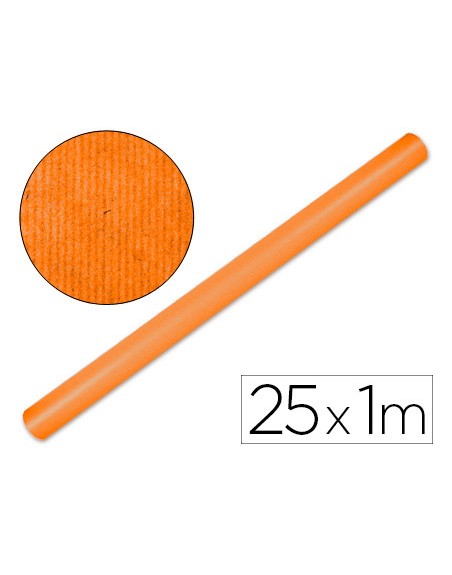 Papel kraft liderpapel naranja fuerte rollo 25x1 mt