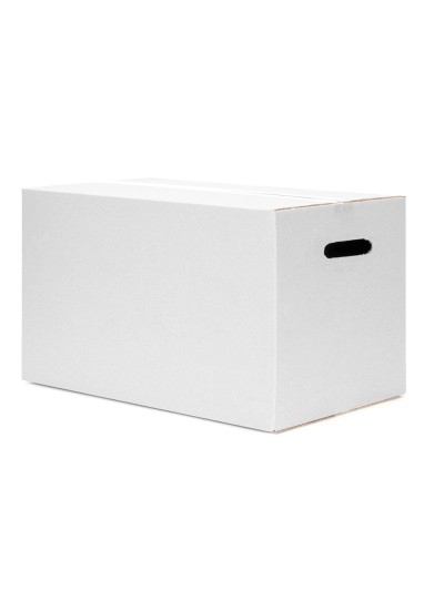 Caja para embalar q-connect americana ultrarresistente conasas carton canal doble 7 mm color blanco 450x280x375 mm