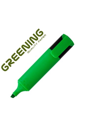 Rotulador greening fluorescente punta biselada verde