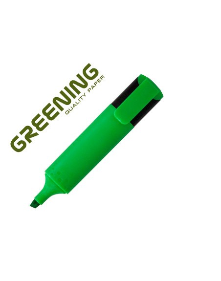 Rotulador greening fluorescente punta biselada verde
