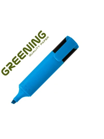 Rotulador greening fluorescente punta biselada azul