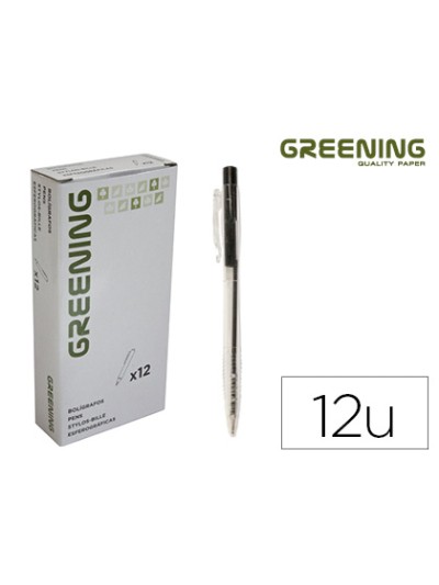 Boligrafo greening negro retractil