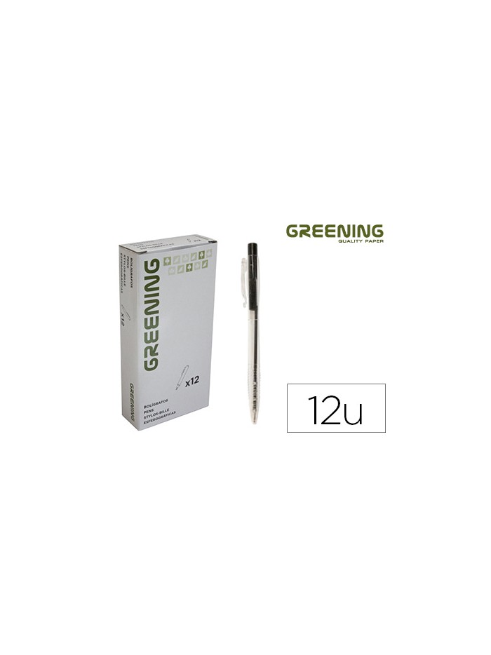 Boligrafo greening negro retractil Boligrafo greening negro retractil