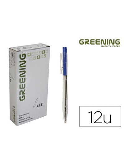 Boligrafo greening azul retractil
