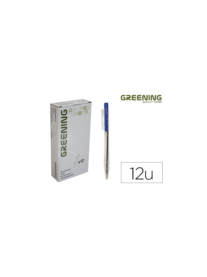 Boligrafo greening azul retractil Boligrafo greening azul retractil