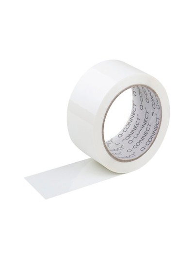 Cinta adhesiva q-connect polipropileno blanca 66 mt x 75 mm para embalaje
