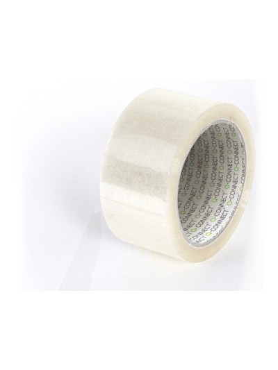 Cinta adhesiva q-connect polipropileno transparente 66 mt x 75 mm para embalaje