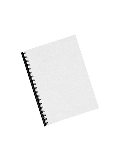 Tapa de encuadernacion q-connect carton din a4 blanco simil piel caja de 100 unidades