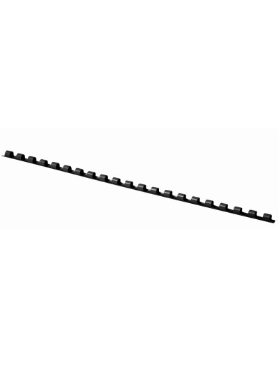 Canutillo q-connect redondo 6 mm plastico negro capacidad 20 hojas caja de 100 unidades