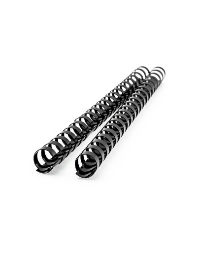 Canutillo q-connect redondo 6 mm plastico negro capacidad 20 hojas caja de 100 unidades