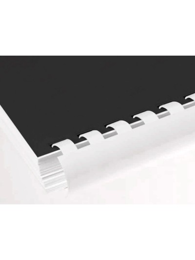 Canutillo q-connect redondo 22 mm plastico blanco capacidad 200 hojas caja de 50 unidades