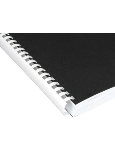 Canutillo q-connect redondo 22 mm plastico blanco capacidad 200 hojas caja de 50 unidades