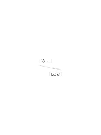 Canutillo q-connect redondo 18 mm plastico blanco capacidad 160 hojas caja de 50 unidades