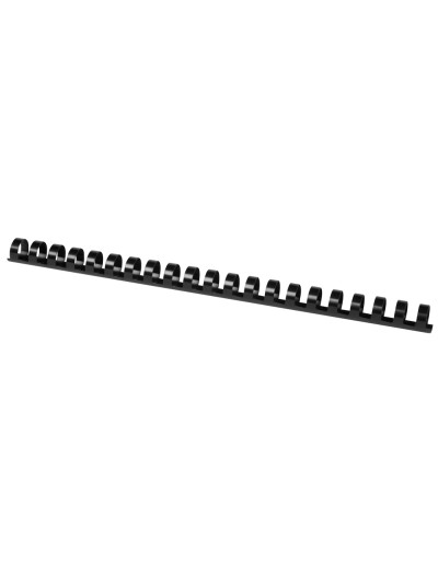 Canutillo q-connect redondo 16 mm plastico negro capacidad 145 hojas caja de 50 unidades