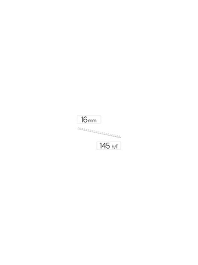Canutillo q-connect redondo 16 mm plastico blanco capacidad 145 hojas caja de 50 unidades