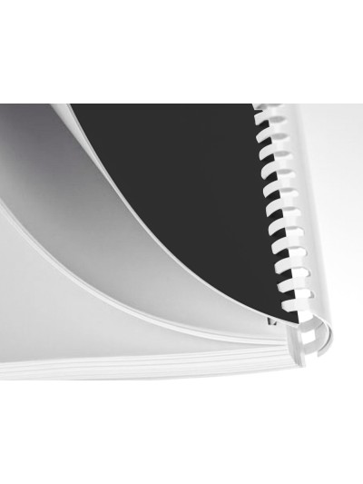 Canutillo q-connect redondo 16 mm plastico blanco capacidad 145 hojas caja de 50 unidades