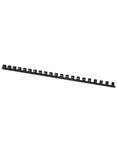 Canutillo q-connect redondo 12 mm plastico negro capacidad 102 hojas caja de 100 unidades