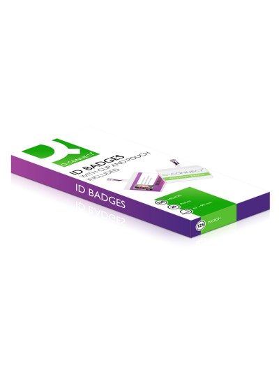 Bolsa de plastificar q-connect 67x98 mm 125 mc con clip para tarjetas de visita caja de 25 unidades