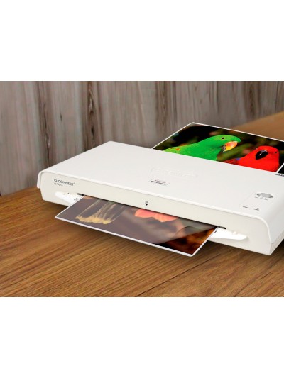 Bolsa de plastificar q-connect 303 x 216 mm 125 mc din a4 autoadhesivas caja de 25 unidades
