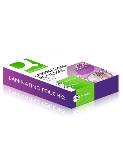 Bolsa de plastificar q-connect 110 x 75 mm 125 mc carnet de identidad caja de 100 unidades