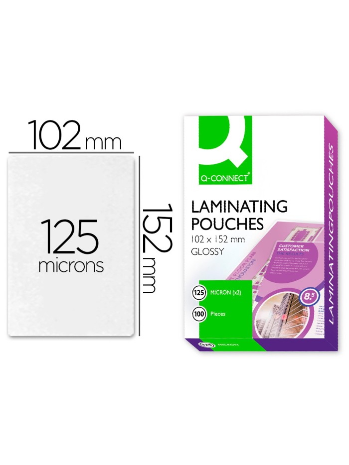 Bolsa de plastificar q-connect 102 x 152 mm 125 mc carnet de futbol caja de 100 unidades Bolsa de plastificar q-connect 102 x 152 mm 125 mc carnet de futbol caja de 100 unidades