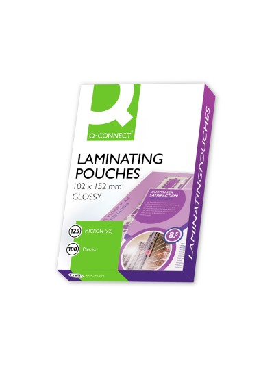 Bolsa de plastificar q-connect 102 x 152 mm 125 mc carnet de futbol caja de 100 unidades