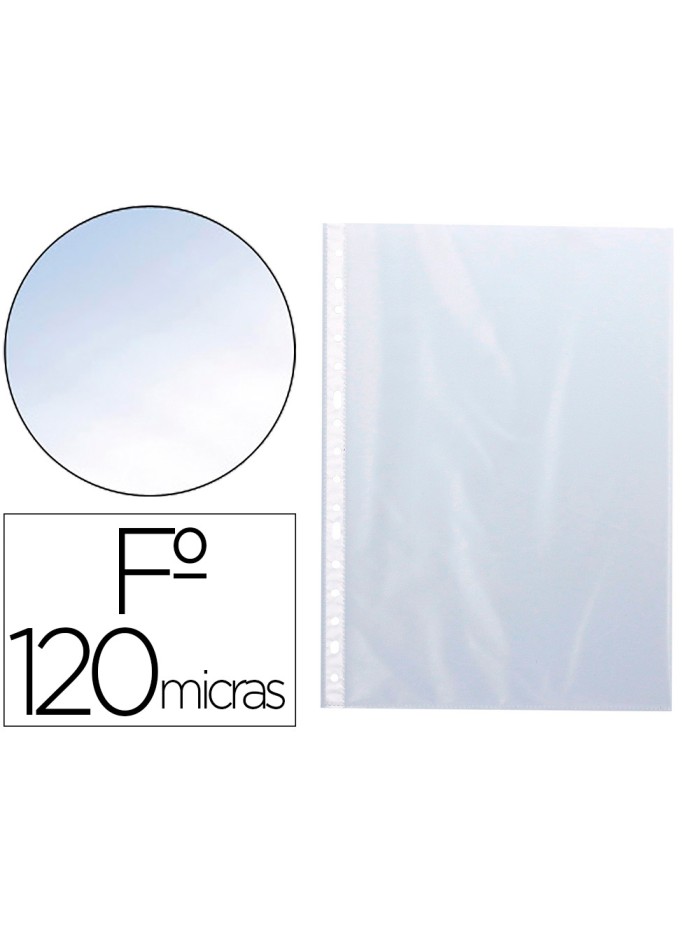 Funda multitaladro q-connect folio 120 mc cristal caja de 100 unidades Funda multitaladro q-connect folio 120 mc cristal caja de 100 unidades