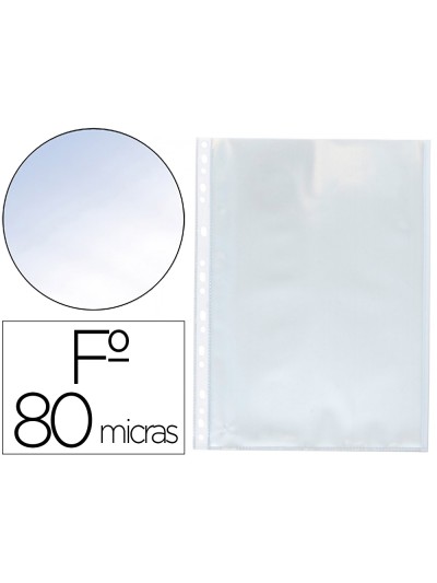 Funda multitaladro q-connect folio 80 mc cristal caja de 100 unidades