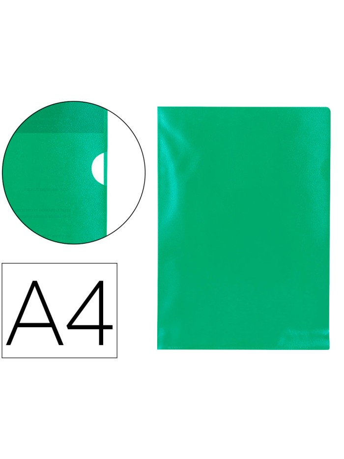 Carpeta dossier uñero plastico q-connect din a4 120 micras verde caja de 100 unidades Carpeta dossier uñero plastico q-connect din a4 120 micras verde caja de 100 unidades