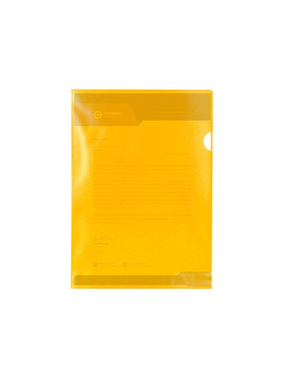 Carpeta dossier uñero plastico q-connect din a4 120 micras amarilla caja de 100 unidades
