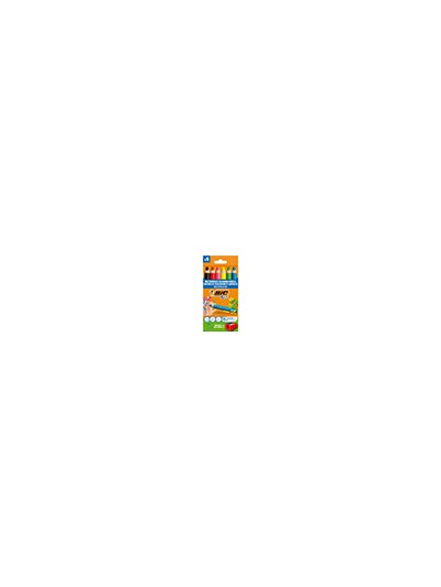 Lapices de colores bic multisuperficies triangulares mina borrable caja de 6 unidades colores surtidos +