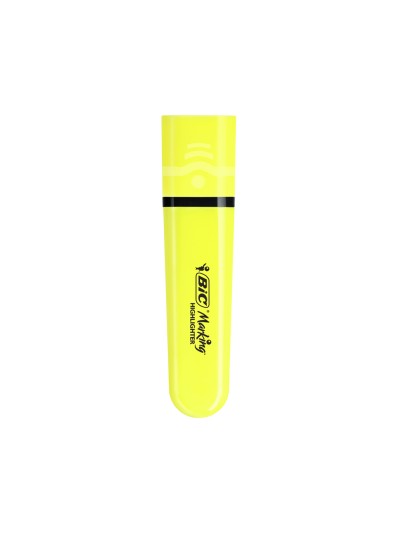 Rotulador bic flat fluorescente amarillo neon caja de 12 unidades