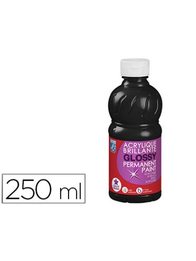 Pintura acrilica l&b brillo negro bote de 250 ml