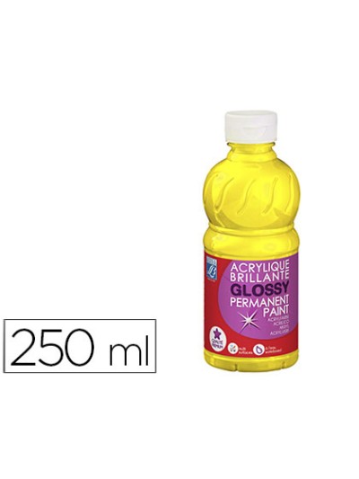Pintura acrilica l&b brillo amarillo primario bote de 250 ml